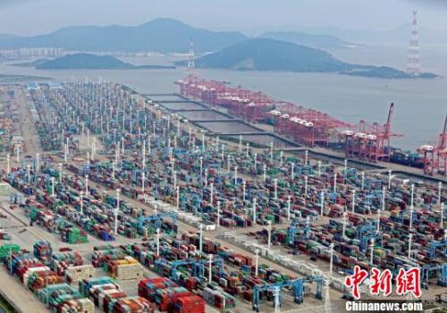 浙江寧波舟山港?！≌掠聺?攝