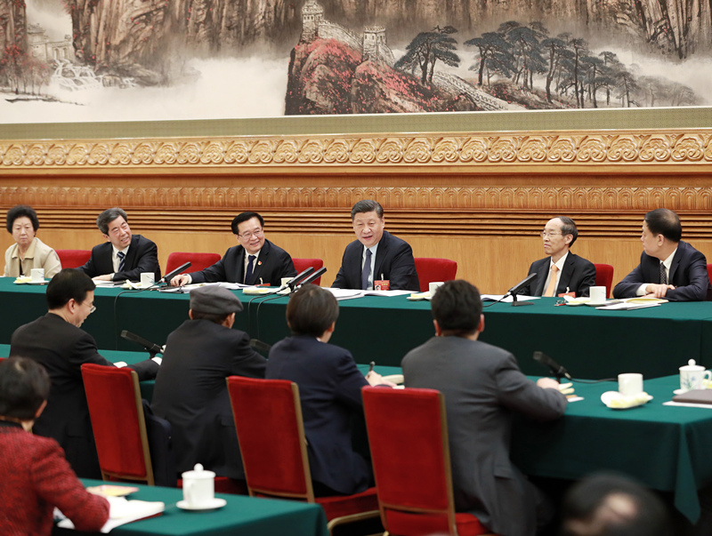 2019年3月8日，習近平總書記參加十三屆全國人大二次會議河南代表團的審議。